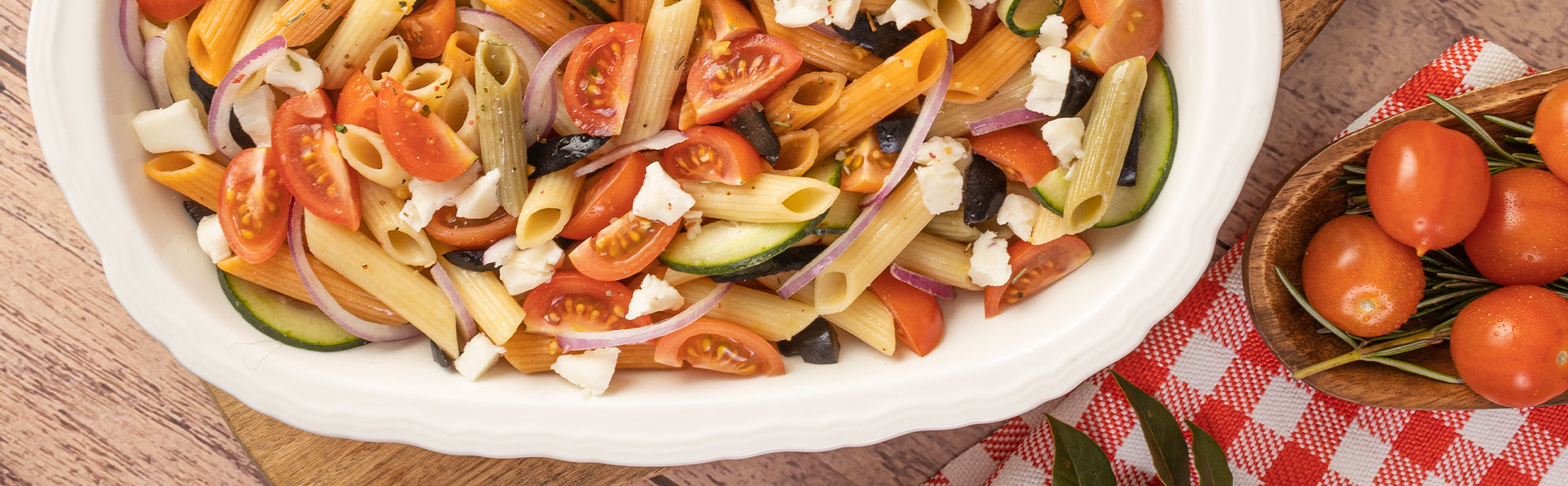 rigati tricolor en ensalada