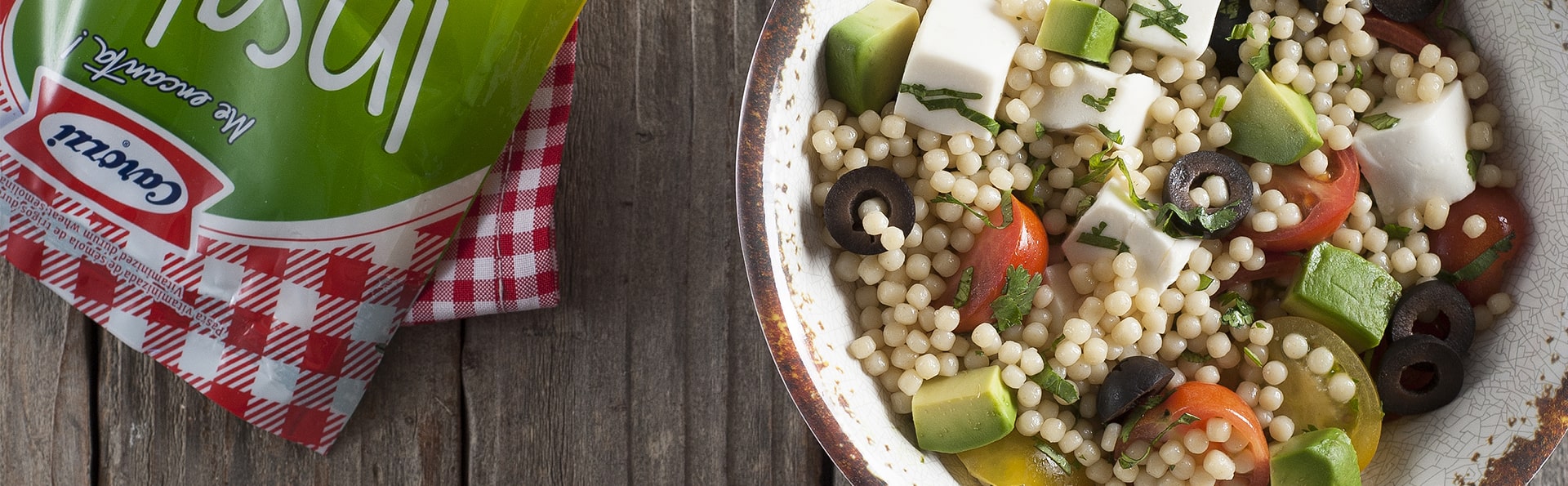 ensalada de pasta con granizo