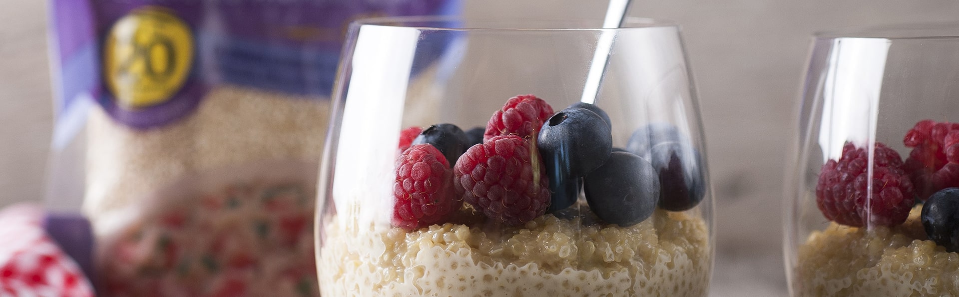 como preparar quinoa con leche y frambuesas