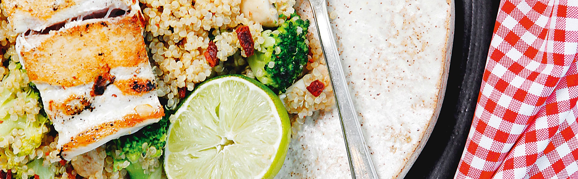 receta corvina a la plancha con salteado de quinoa
