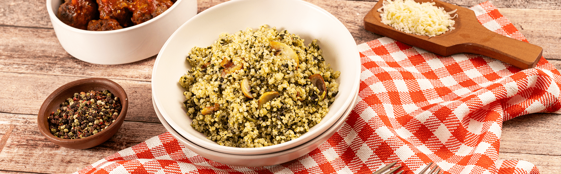 receta risotto de quinoa con albondigas