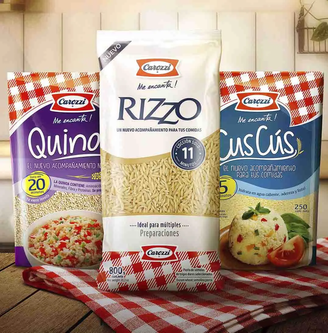 imagen con producto carozzi rizzo, carozzi cuscus y carozzi quinoa