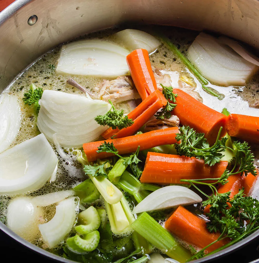 caldo con verduras