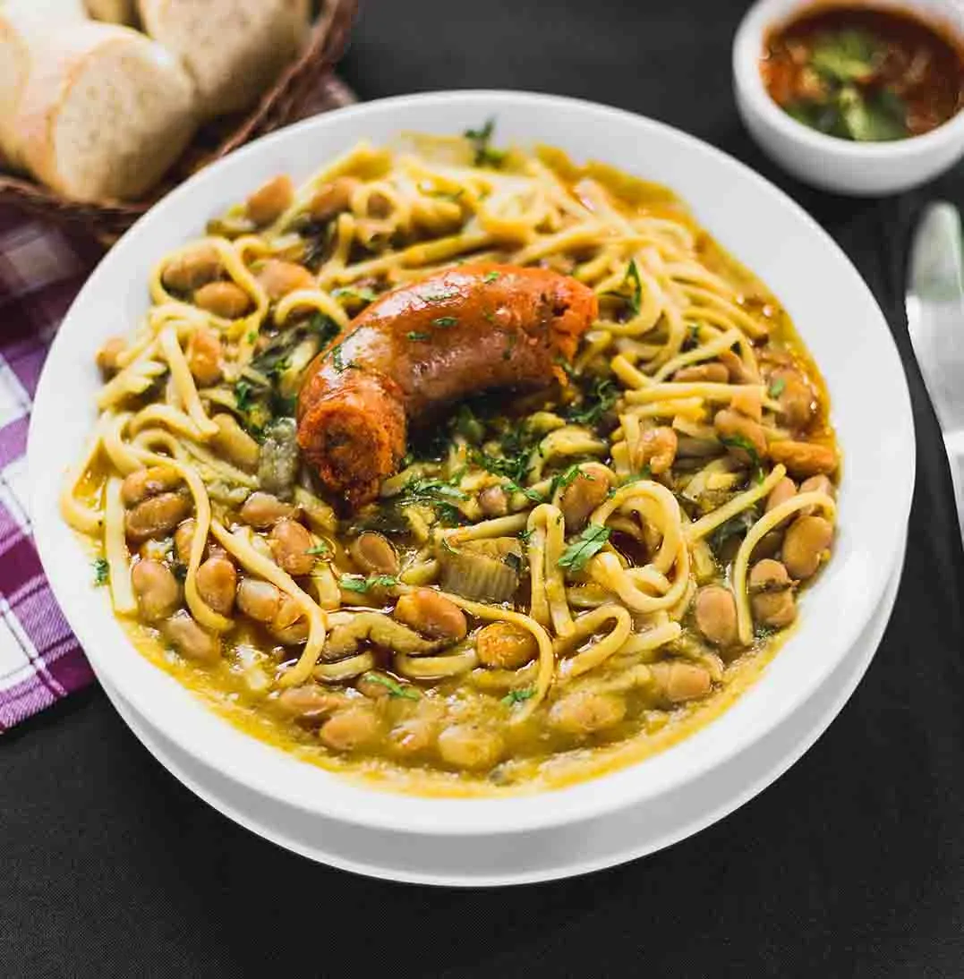 plato de porotos con rienda