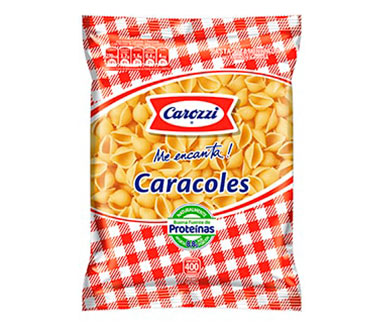 paquete de caracoles de la marca carozzi