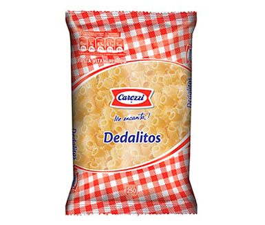 paquete de dedalitos de la marca carozzi