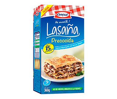 paquete de lasaña precocida carozzi