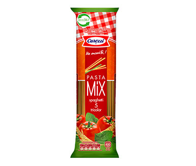 paquete spaghetti número 5 tricolor marca carozzi
