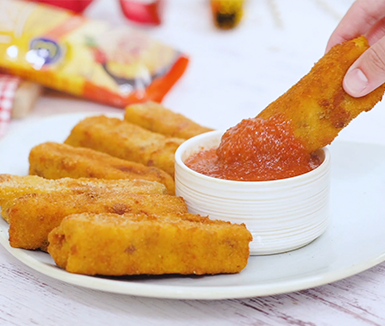 bastones de polenta fritos