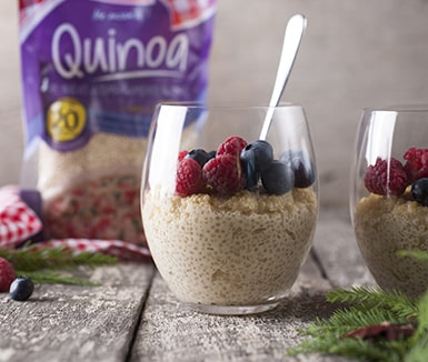 como preparar quinoa con leche y frambuesas