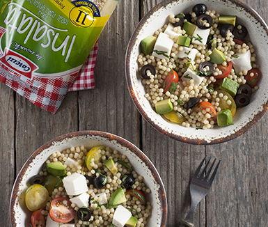 ensalada de pasta con granizo
