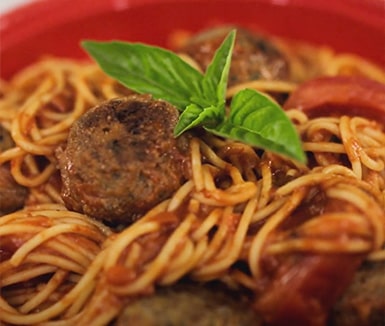 receta spaghetti con albondigas