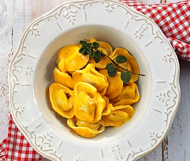 receta tortellinis en salsa de aji amarillo